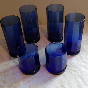 Vintage Cobalt Blue Anchor Hocking glasses